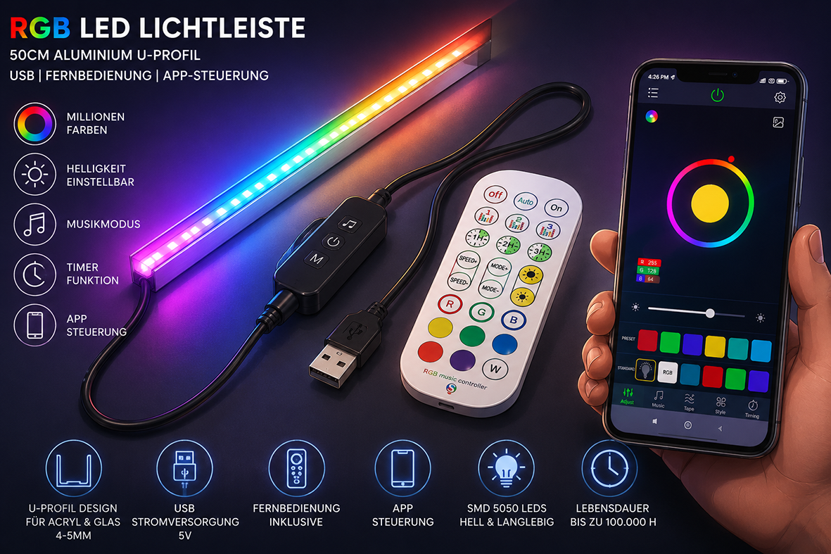 LED Lichtleiste 50 cm (USB)