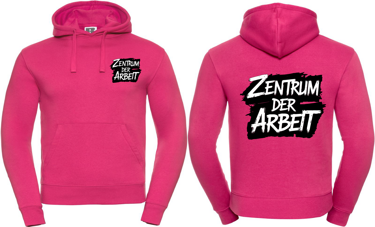 Hoodie Zentrum der Arbeit Logo Weiß & Pink