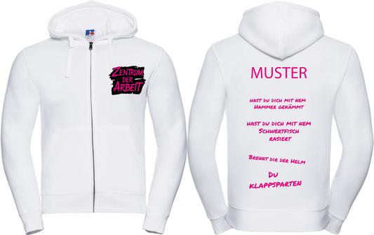 ZDA Sprüche Zipper (Kapuzenjacke) Weiß