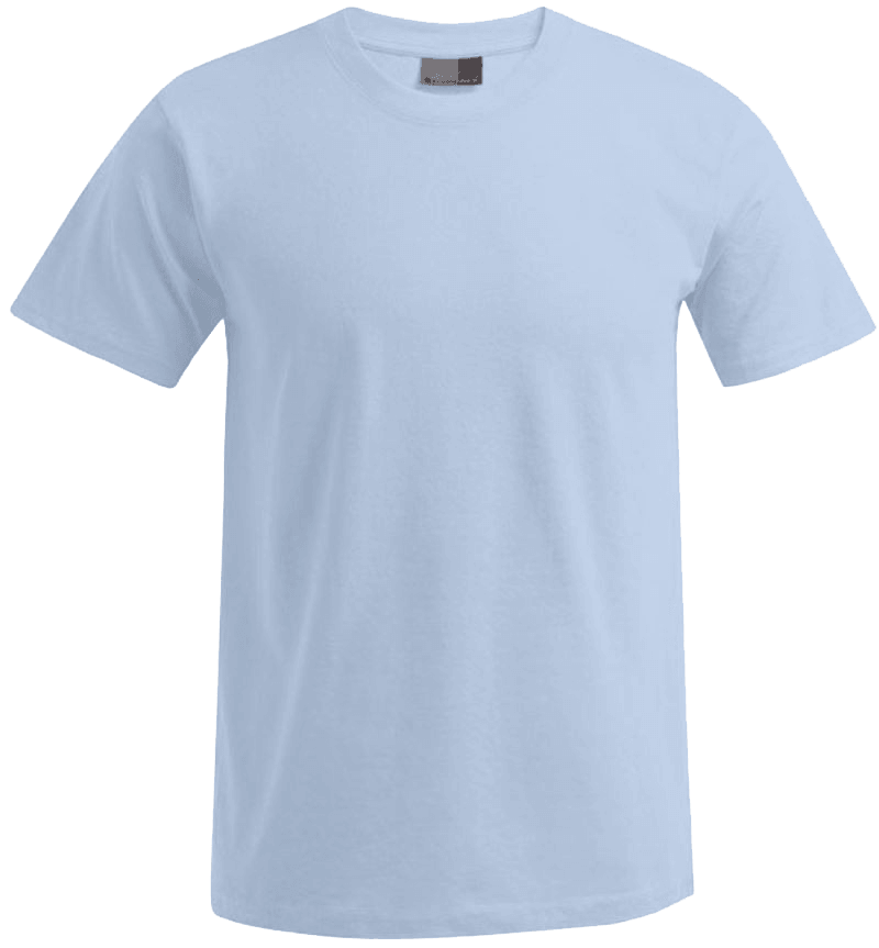 Light blue customizable unisex t-shirt for personalized textile printing