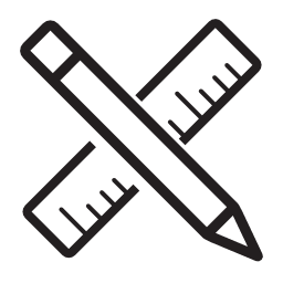 Icon showing a pencil and ruler crossed, symbolizing customization or personalization.