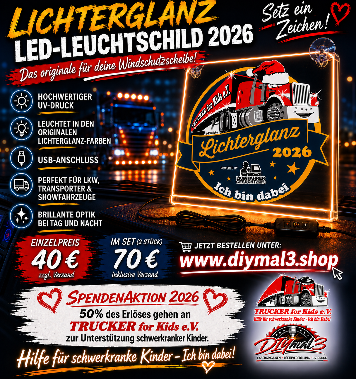 LICHTERGLANZ LED-LEUCHTSCHILD 2026