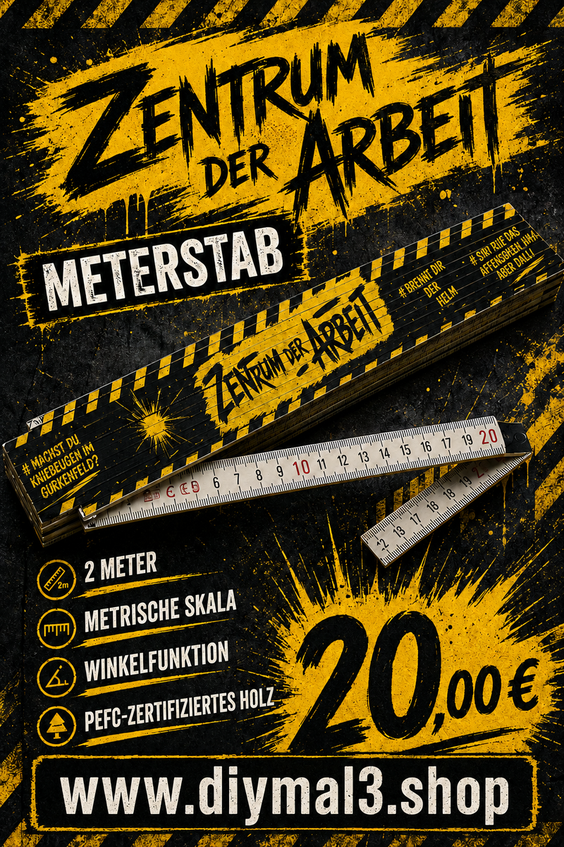 Zentrum der Arbeit Meterstab – 2 Meter