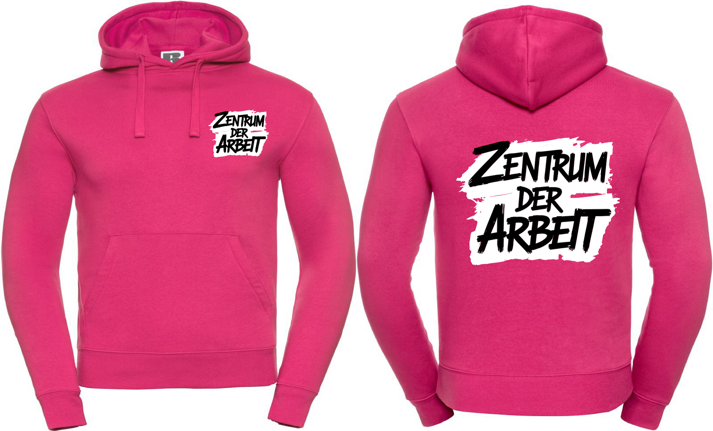 Hoodie Zentrum der Arbeit Logo Weiß & Pink