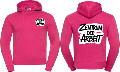 Hoodie Zentrum der Arbeit Logo Weiß & Pink