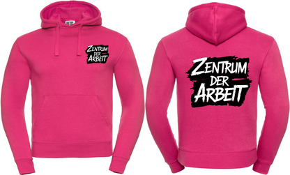 Hoodie Zentrum der Arbeit Logo Weiß & Pink