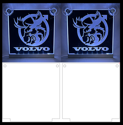 LED Eckschilder Set (2x15x15cm) Eigenes Logo