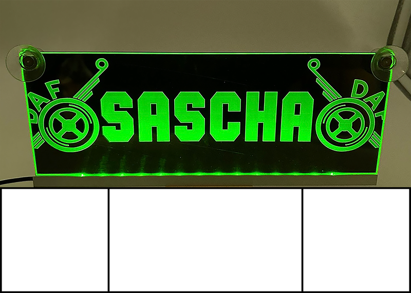 LED Namensschild 30cm via UV Druck