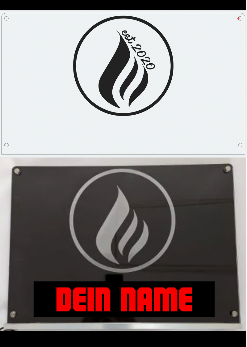 TH Individuelles kleines Spiegel Rückwandschild