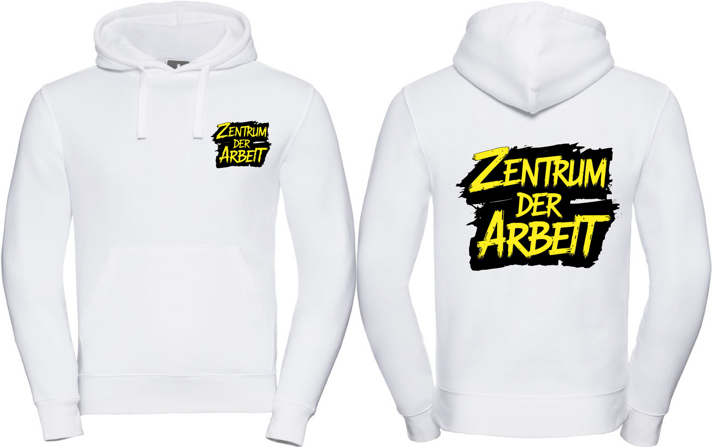 Hoodie Zentrum der Arbeit Logo Weiß & Pink