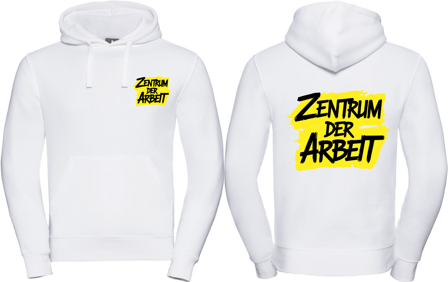 Hoodie Zentrum der Arbeit Logo Weiß & Pink