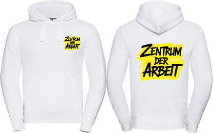 Hoodie Zentrum der Arbeit Logo Weiß & Pink