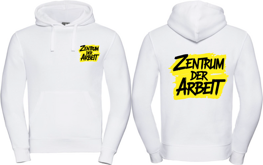 Hoodie Zentrum der Arbeit Logo Weiß & Pink