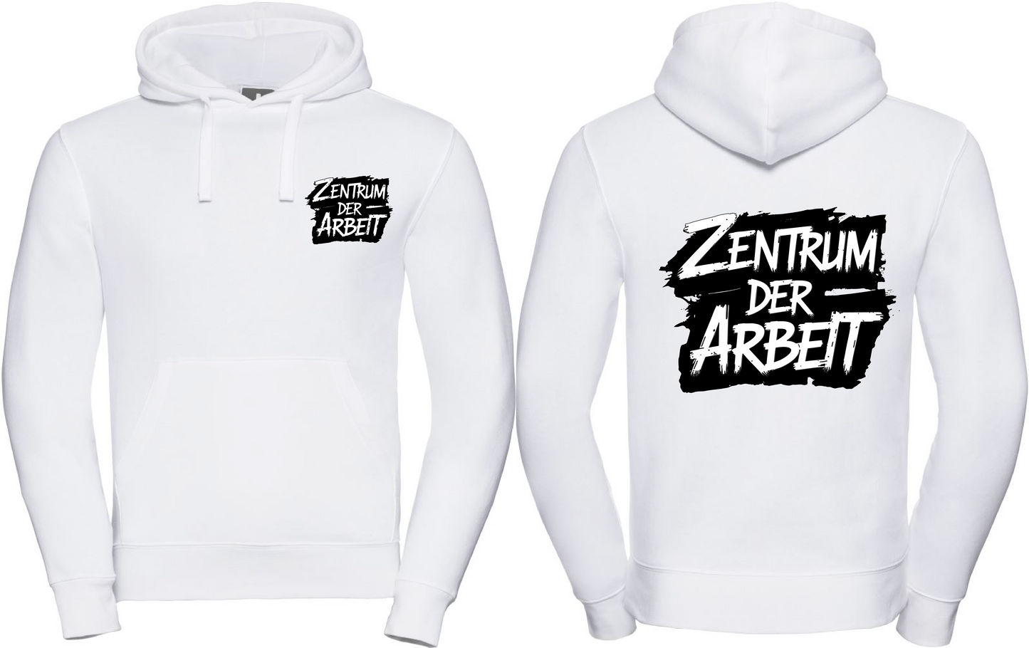 Hoodie Zentrum der Arbeit Logo Weiß & Pink