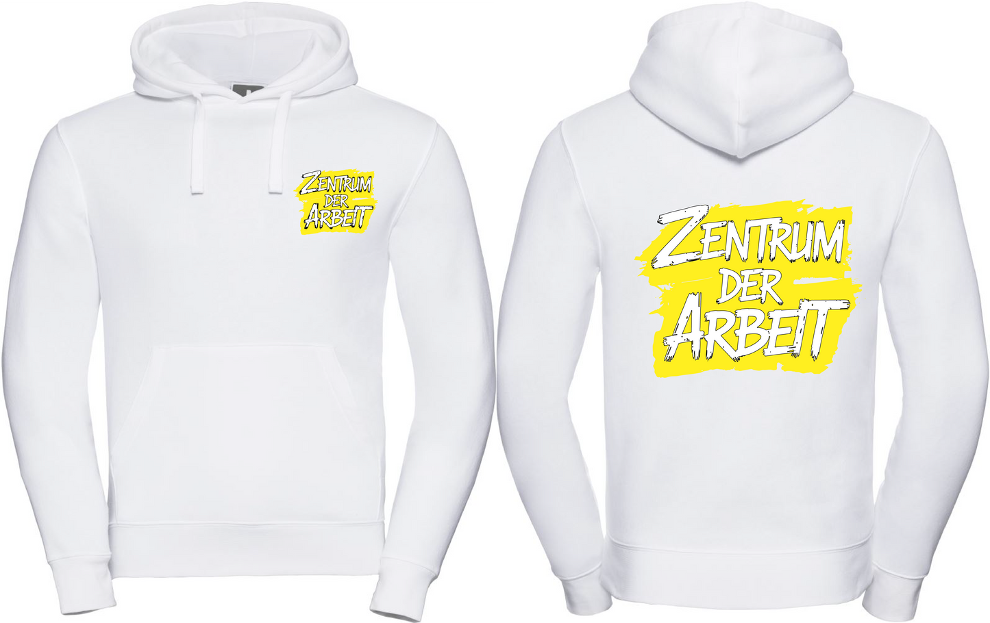 Hoodie Zentrum der Arbeit Logo Weiß & Pink
