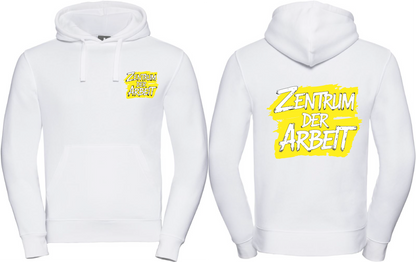 Hoodie Zentrum der Arbeit Logo Weiß & Pink