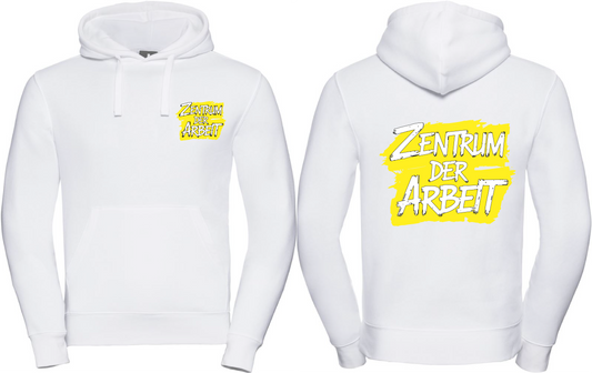 Hoodie Zentrum der Arbeit Logo Weiß & Pink