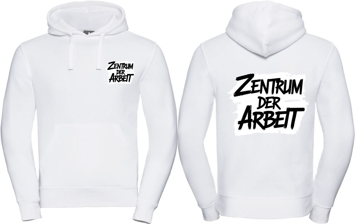 Hoodie Zentrum der Arbeit Logo Weiß & Pink