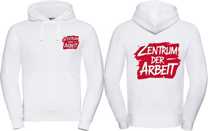 Hoodie Zentrum der Arbeit Logo Weiß & Pink