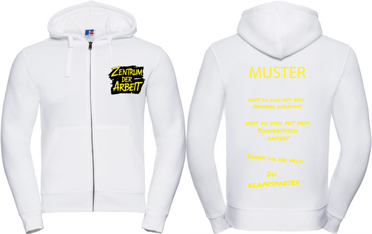 ZDA Sprüche Zipper (Kapuzenjacke) Weiß