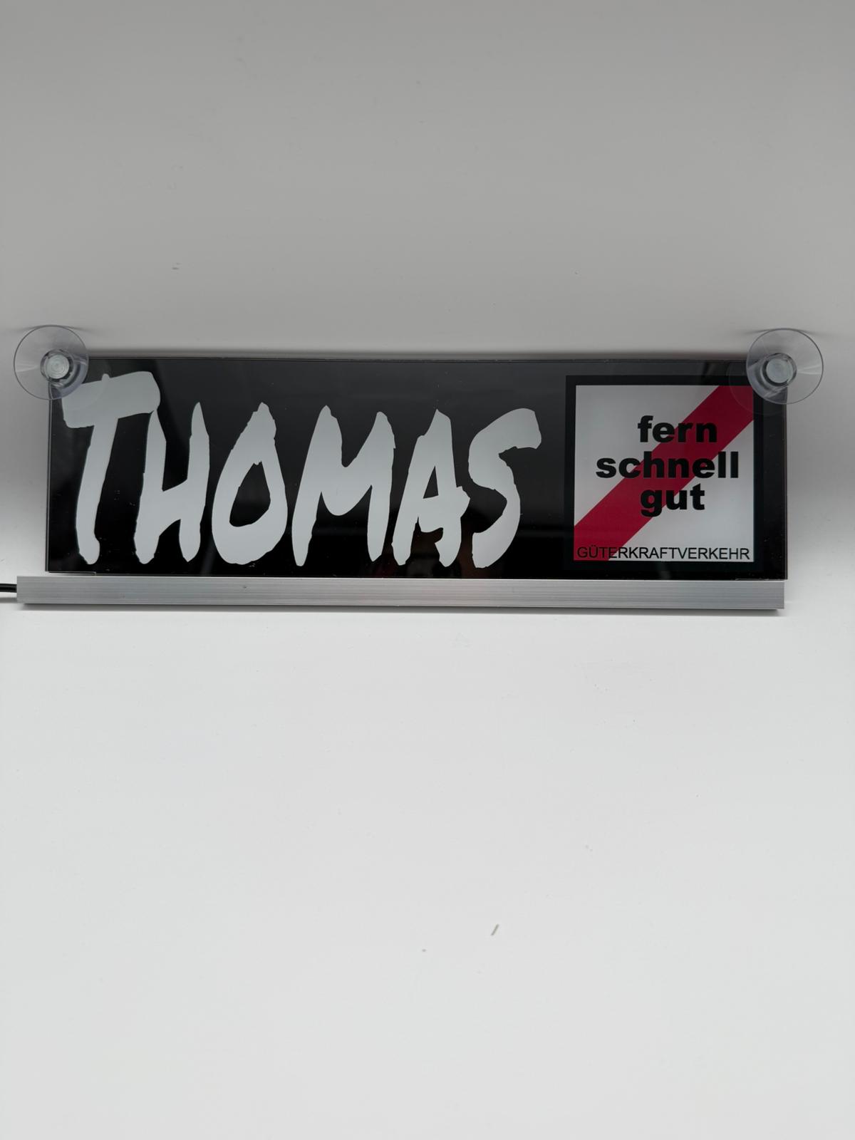 LED Namensschild 30cm via UV Druck