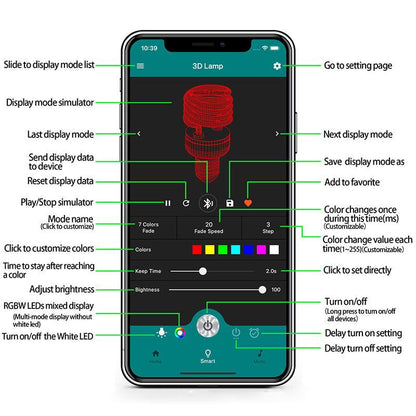 Smarte App 3D Illusionslampe (Nachtlicht) - Diymal3